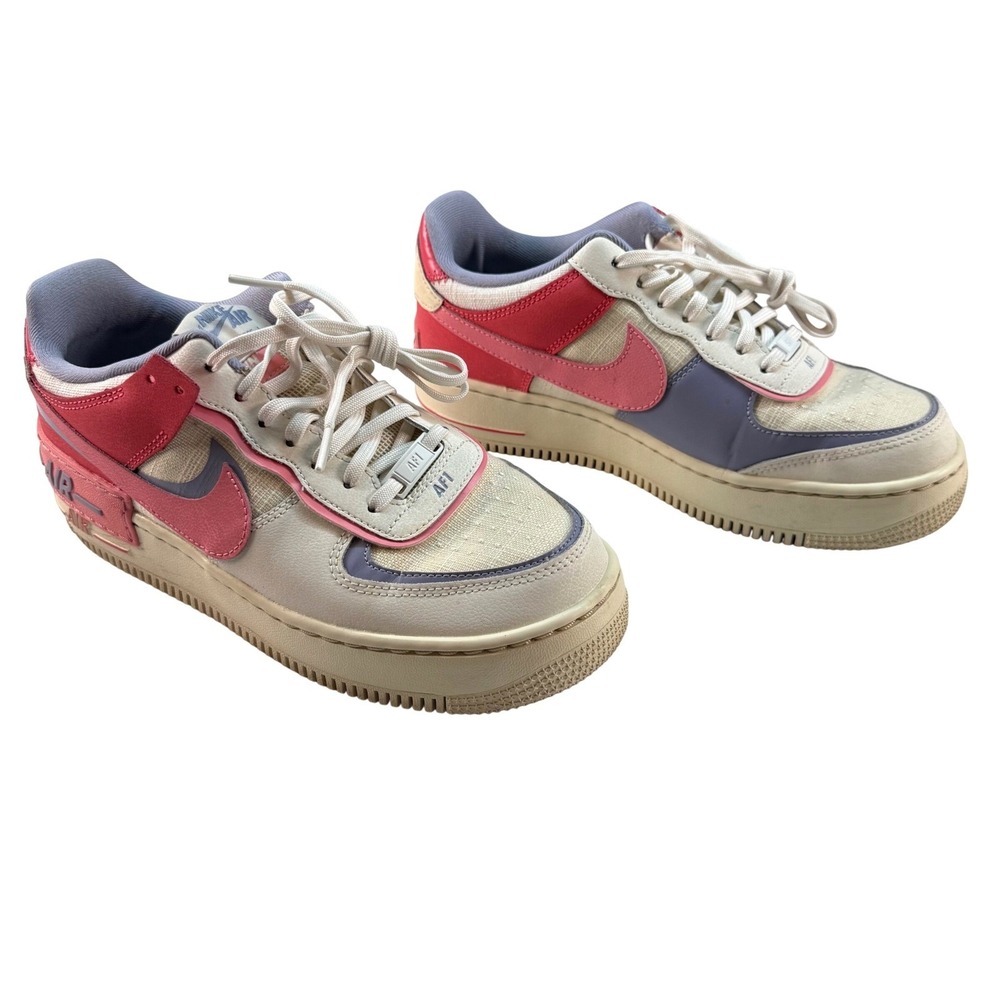 Nike Air Force 1 Sneakers Shadow Sail Sea Coral Light Soft Pink Women's Size 8